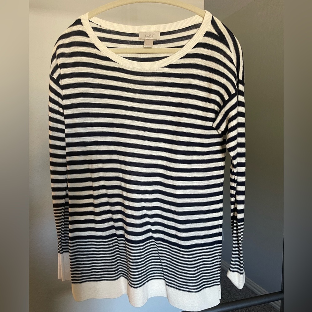 Loft might long sleeve striped shirt
